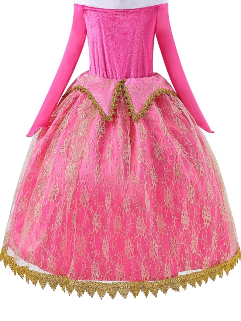 Girls' Pink and Gold Princess Costume Dress - Kids Theater Size 110 (4T) - Picture 2 of 8